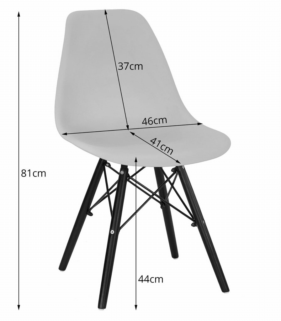 Tuolit Osaka, harmaa/ruskea, 3 kpl hinta ja tiedot | Ruokapöydän tuolit | hobbyhall.fi