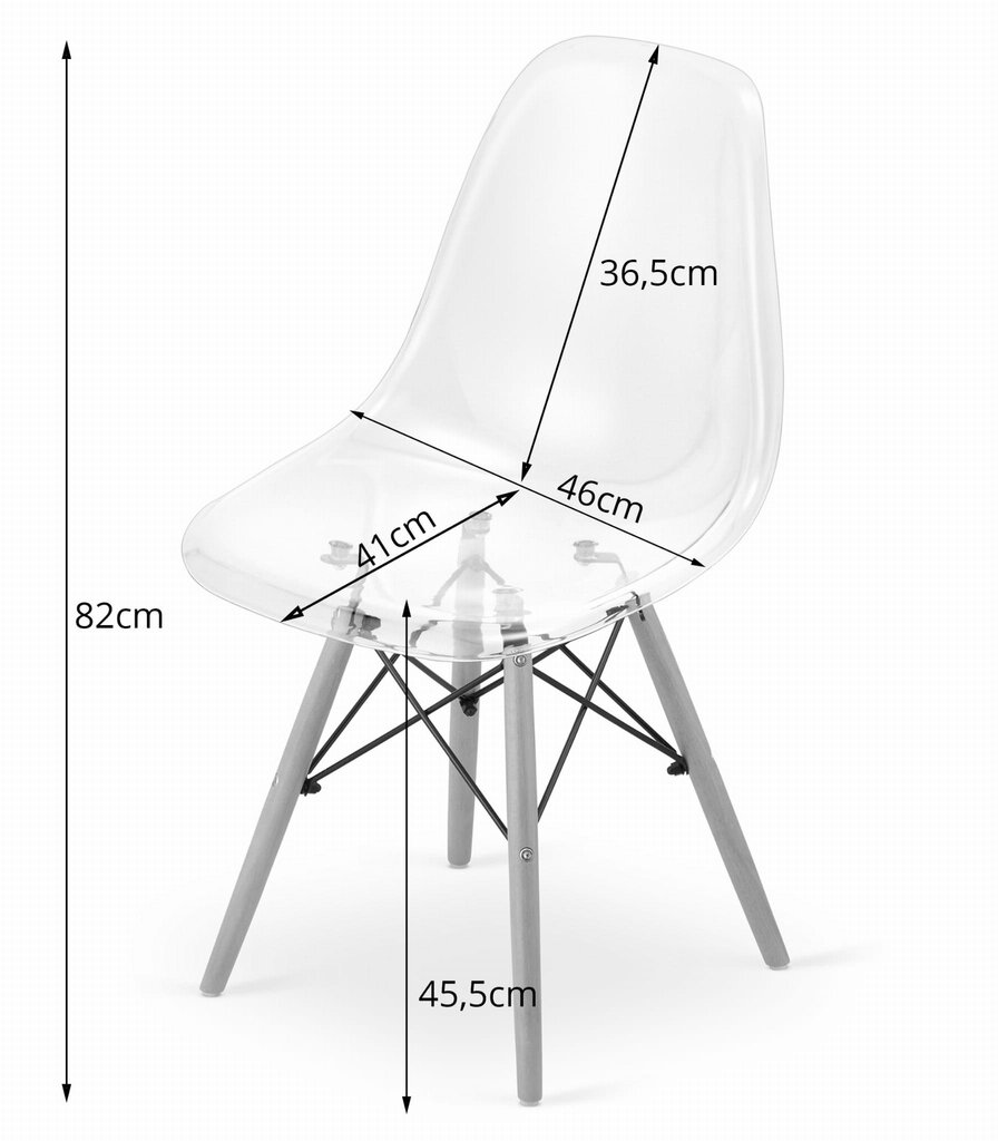 Kaksi tuolia Osaka, valkoinen/ruskea hinta ja tiedot | Ruokapöydän tuolit | hobbyhall.fi