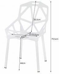 Tuolit Essen, valkoinen, 2 kpl hinta ja tiedot | Ruokapöydän tuolit | hobbyhall.fi