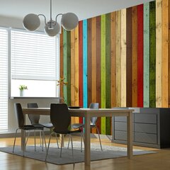 Valokuvatapetti - Wooden rainbow 300x231 cm hinta ja tiedot | Valokuvatapetit | hobbyhall.fi