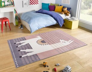 Lastenhuoneen matto Hanse Home Alpaca Dolly, harmaa-roosa, 80x150 cm hinta ja tiedot | Isot matot | hobbyhall.fi