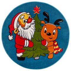 Lastenhuoneen matto Hanse Home Santa and Rudolph, sininen, 133 cm hinta ja tiedot | Isot matot | hobbyhall.fi