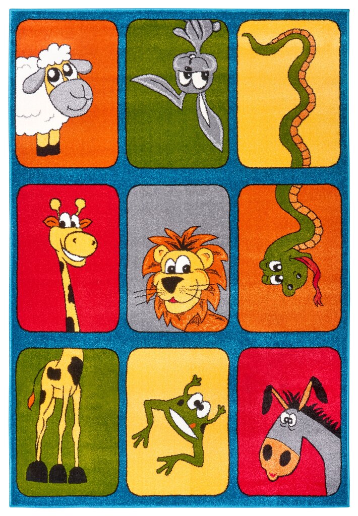 Lastenhuoneen matto Hanse Home Zoo Buddies, sininen, 160x230 cm hinta ja tiedot | Isot matot | hobbyhall.fi