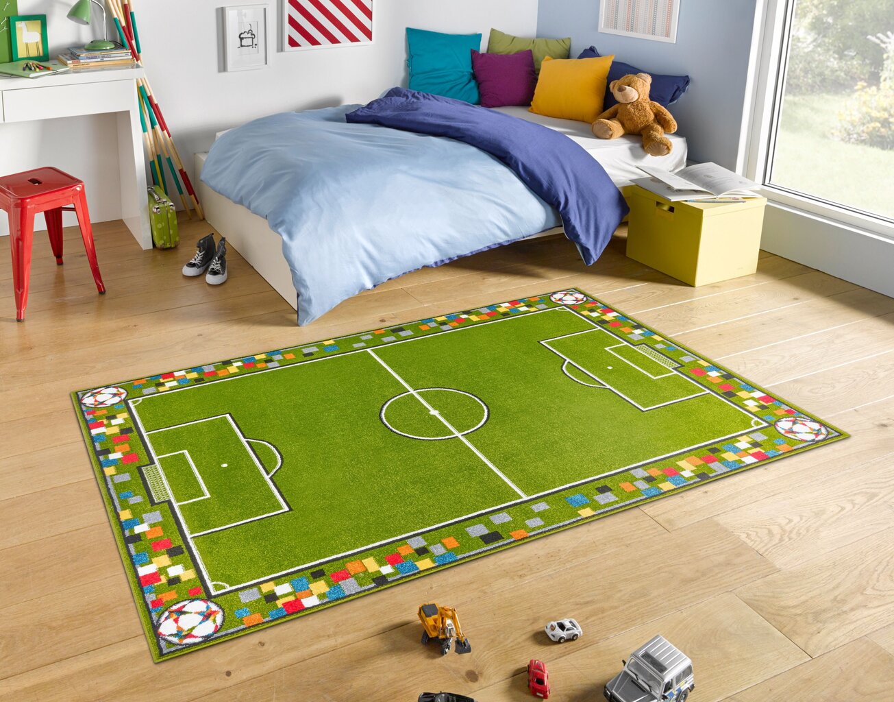 Lastenhuoneen matto Hanse Home Soccer Pitch, vihreä, 120x170 cm hinta ja tiedot | Isot matot | hobbyhall.fi