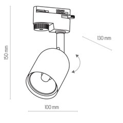 Upotettava korostusvalaisin TK Lighting Tracer 4497 hinta ja tiedot | Kiskovalaisimet ja valokiskot | hobbyhall.fi