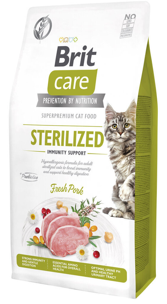 Brit Care Cat Grain-Free Sterilized Immunity Support kissanruoka 7kg hinta ja tiedot | Kissan kuivaruoka | hobbyhall.fi