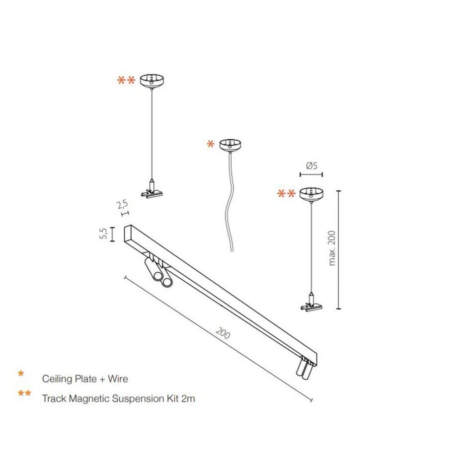 Upotettava valaisin magneettikiskoon AZzardo AZ4810 hinta ja tiedot | Kiskovalaisimet ja valokiskot | hobbyhall.fi