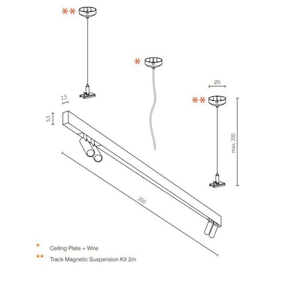 Upotettava valaisin magneettikiskoon AZzardo AZ4810 hinta ja tiedot | Kiskovalaisimet ja valokiskot | hobbyhall.fi