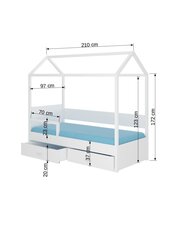 Sänky ADRK Furniture Otello 90x200 cm, valkoinen/vaaleanruskea hinta ja tiedot | Lastensängyt | hobbyhall.fi