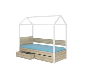 Sänky ADRK Furniture Otello 80x180 cm, valkoinen/vaaleanruskea hinta ja tiedot | Lastensängyt | hobbyhall.fi