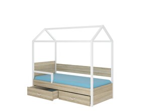 Sänky ADRK Furniture Otello, 90x200 cm, valkoinen/vaaleanruskea hinta ja tiedot | Lastensängyt | hobbyhall.fi