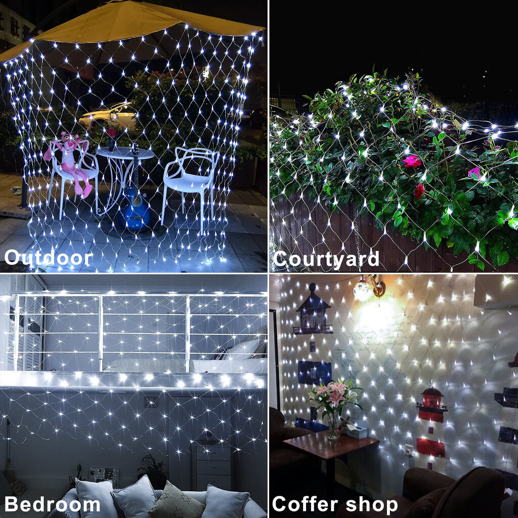 Jouluverkkovalot 1,5mx1,5m, 96 LEDiä, LIVMAN YN-401 hinta ja tiedot | Jouluvalot | hobbyhall.fi