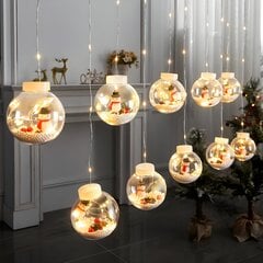 Jouluvalot 10 pallolla ja joulukoristeet pallojen sisällä, 3m, 150 LEDiä, LIVMAN XZV-0603 hinta ja tiedot | Jouluvalot | hobbyhall.fi