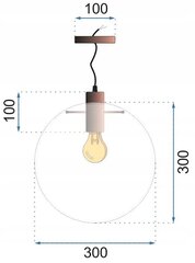 Riippuvalaisin Lassi, 30 cm, Rose gold hinta ja tiedot | Riippuvalaisimet | hobbyhall.fi