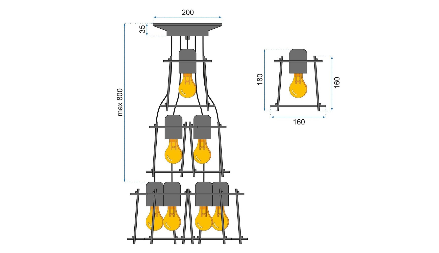 Riippuvalaisin Industrial Cubist 7 hinta ja tiedot | Riippuvalaisimet | hobbyhall.fi