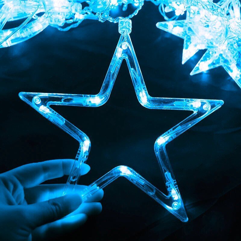 Valoverho, LED-tähdet, sininen hinta ja tiedot | Jouluvalot | hobbyhall.fi