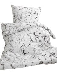 Jerry Fabrics vuodevaatteet Marble White, 140x200, 2 osaa hinta ja tiedot | Pussilakanat | hobbyhall.fi