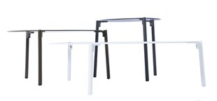 COFFE TABLE ISLA 3ELEMENTS 46X53XH47CM ANTRACITE, 58X72XH38CM COFFE,79X109XH29CM WHITE ALUMINIUM hinta ja tiedot | Sohvapöydät | hobbyhall.fi