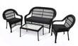 Puutarhakalusteryhmä, sohvapöytä, sohva, 2 nojatuolia, musta hinta ja tiedot | Puutarhakalusteet | hobbyhall.fi