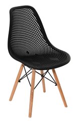Hugo musta tuoli, PP, puiset jalat, mitat 46x54x44/82 hinta ja tiedot | Ruokapöydän tuolit | hobbyhall.fi