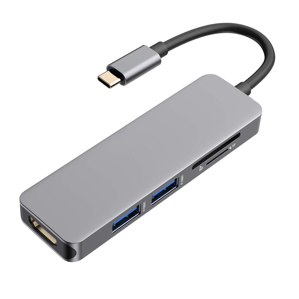 RoGer USB-C Hub 5in1 USB  x2 / HDMI / SD-kortinlukija / TF-kortinlukija  hinta 