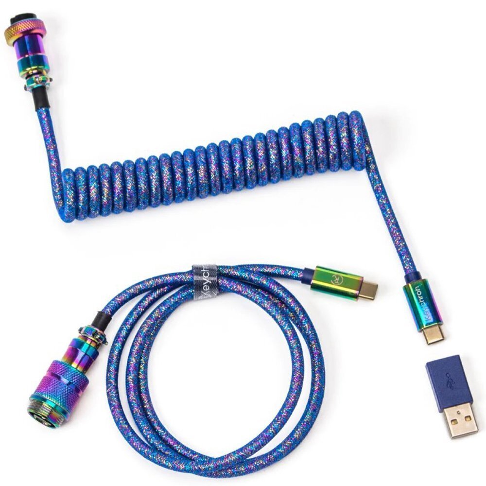 Keychron Premium Coiled Type-C Cable, Blue hinta ja tiedot | Puhelinkaapelit | hobbyhall.fi