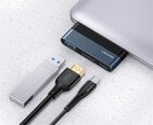 USAMS SJ492 USB-C-keskitin 1xUSB, 1xUSB-C, 1xHDMI, musta