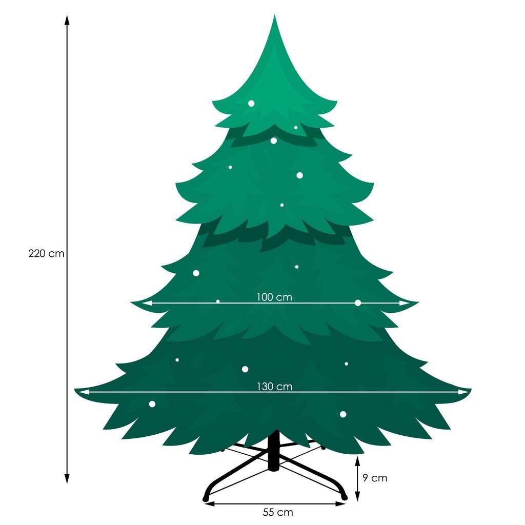 CT0103 joulukuusi Lux 220cm hinta ja tiedot | Joulukuuset ja kranssit | hobbyhall.fi