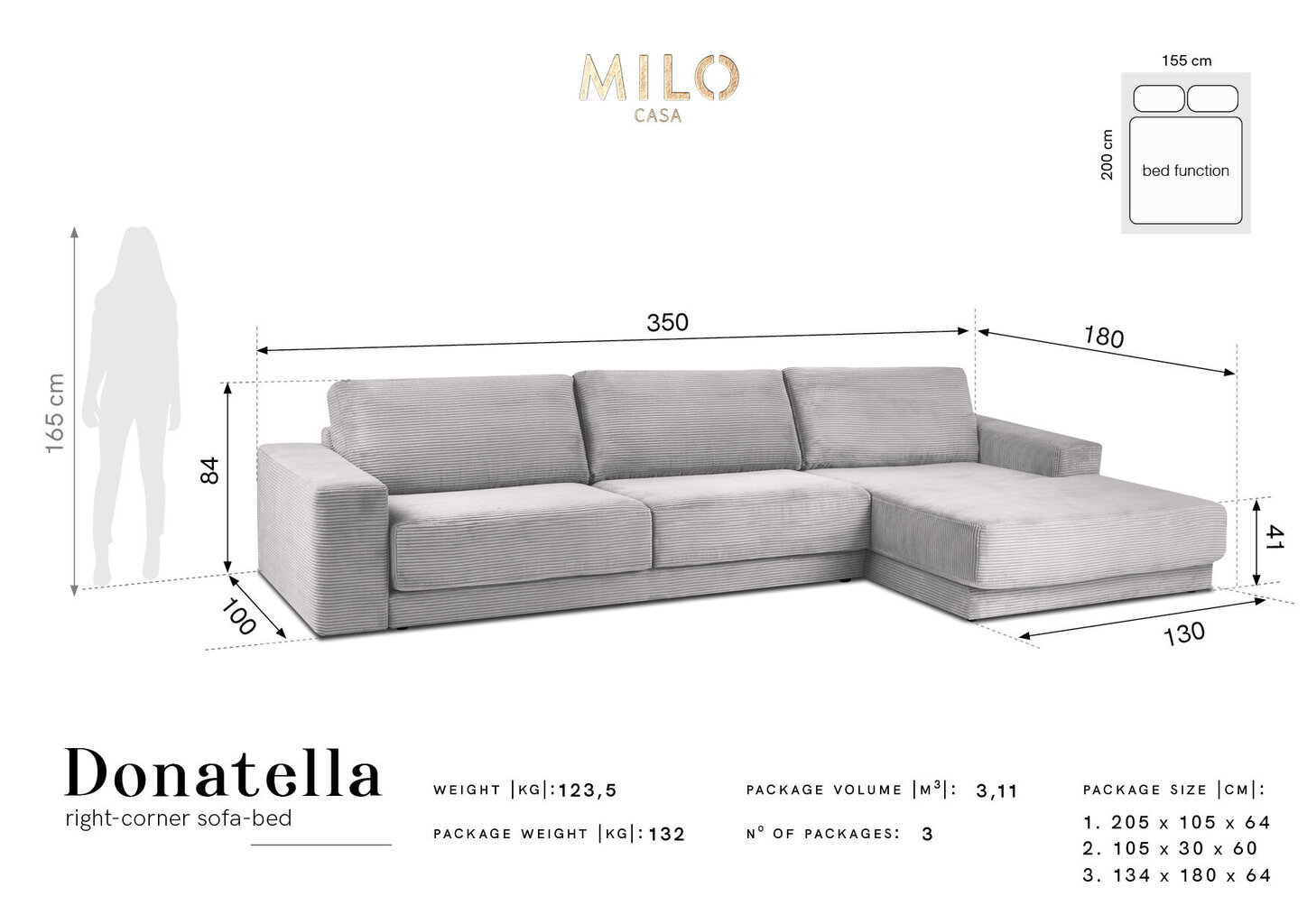 Pehmeä kulmasohva Milo Casa Donatella, beige väri hinta ja tiedot | Kulmasohvat ja divaanisohvat | hobbyhall.fi