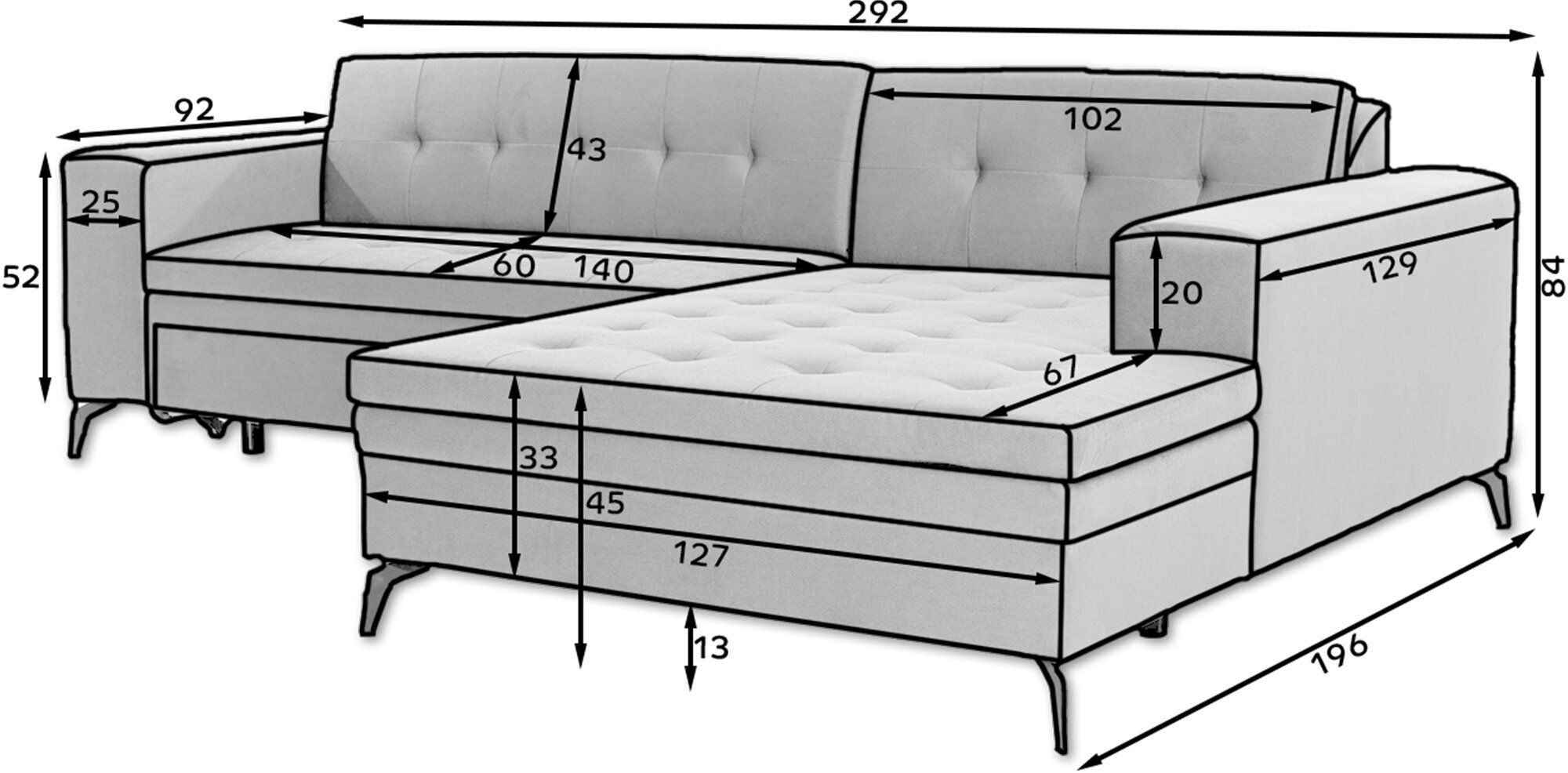 Pehmeä kulmasohva NORE Solange 25, vaaleanharmaa hinta ja tiedot | Kulmasohvat ja divaanisohvat | hobbyhall.fi