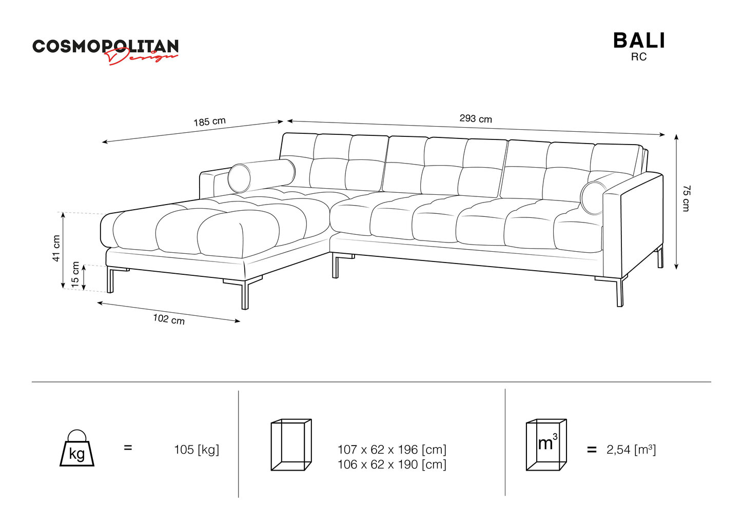 Pehmeä kulmasohva Cosmopolitan Design Bali, beige/kulta hinta ja tiedot | Kulmasohvat ja divaanisohvat | hobbyhall.fi