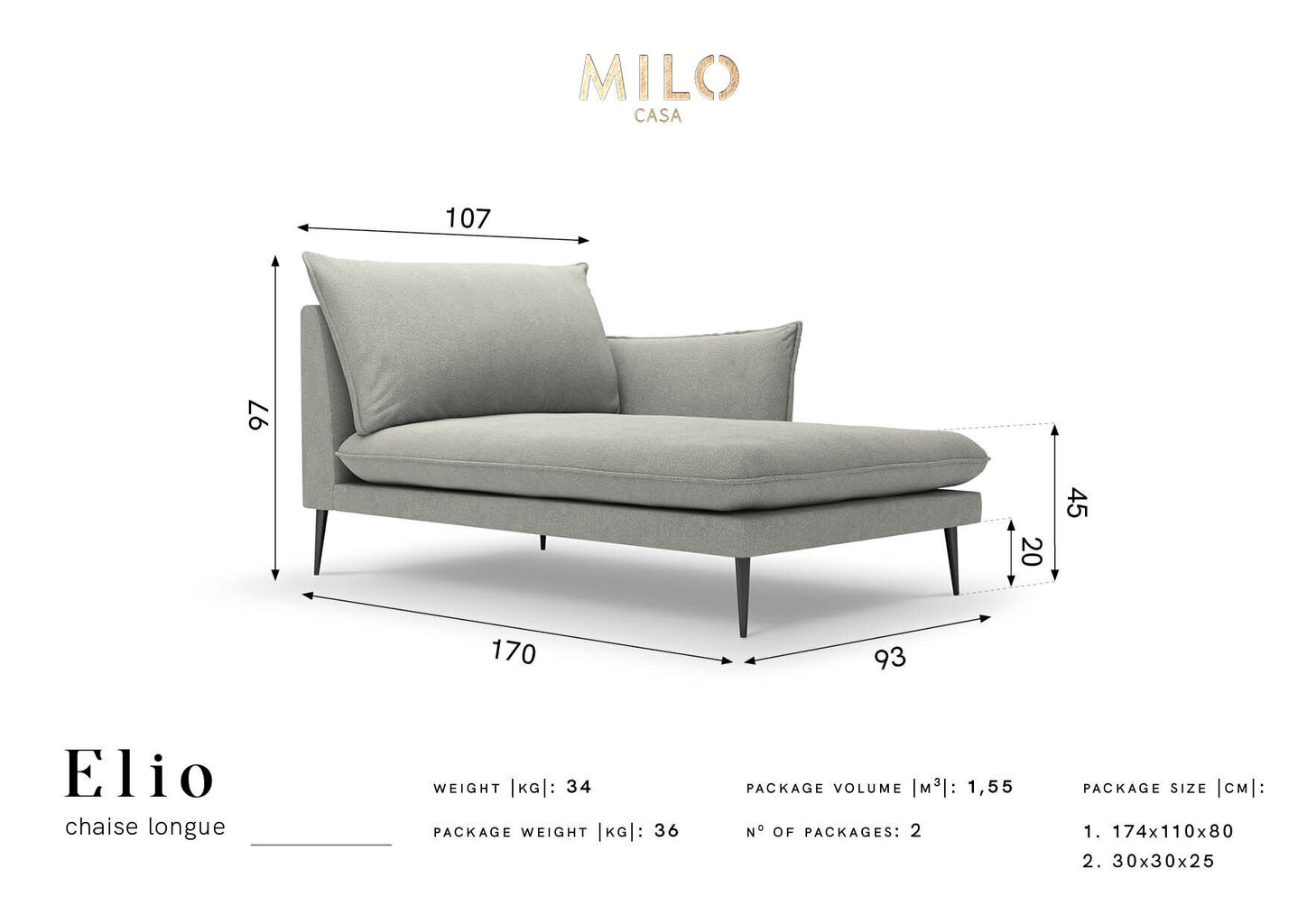 Milo Casa Elio 2, Sohva beige/musta hinta ja tiedot | Sohvat ja vuodesohvat | hobbyhall.fi