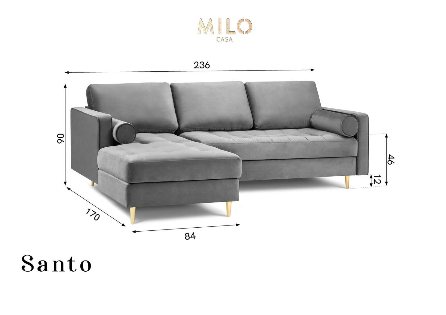 Pehmeä kulmasohva Milo Casa Santo 4S-V, beige hinta ja tiedot | Kulmasohvat ja divaanisohvat | hobbyhall.fi