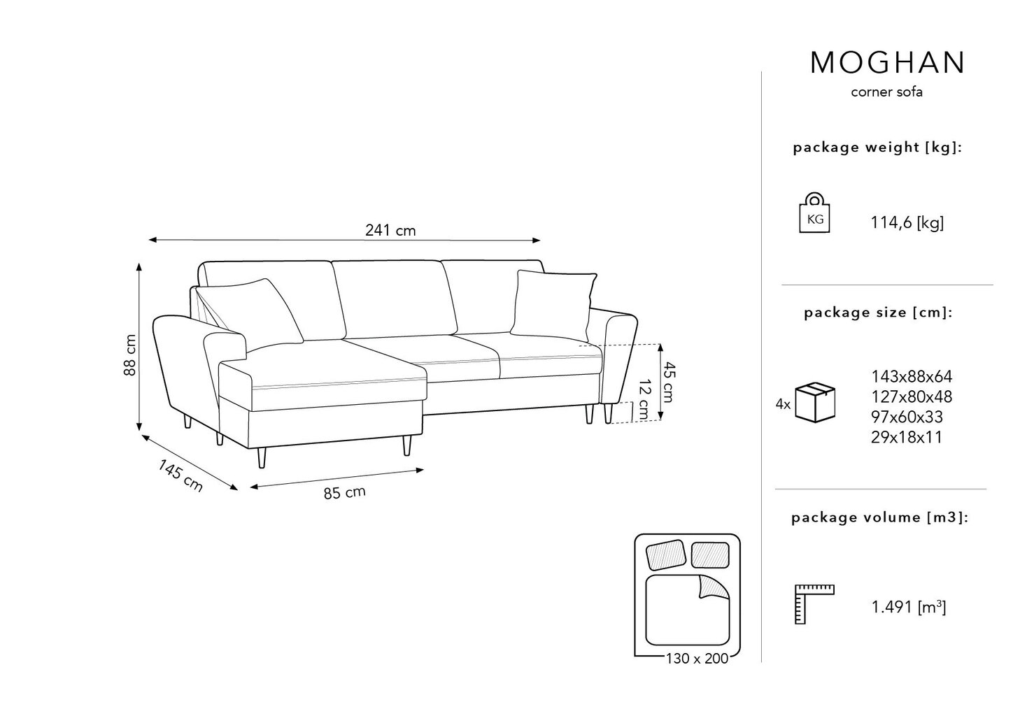 Pehmeä kulmasohva Micadoni Home Moghan 4S-V, sininen hinta ja tiedot | Kulmasohvat ja divaanisohvat | hobbyhall.fi