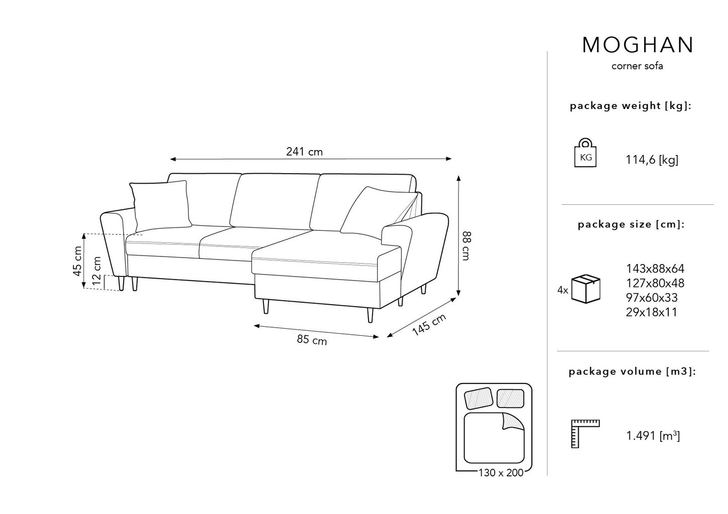 Pehmeä kulmasohva Micadoni Home Moghan 4S-V, sininen hinta ja tiedot | Kulmasohvat ja divaanisohvat | hobbyhall.fi