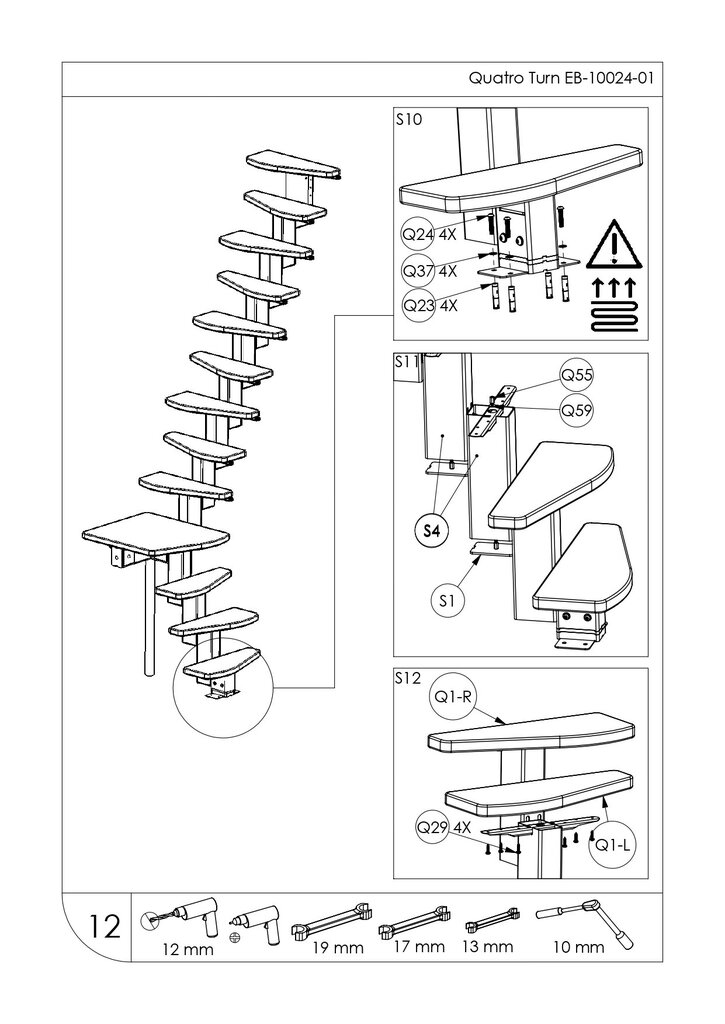 Modulaarinen portaikko Quatro Minka, harmaa/pyökki, korkeus 298 cm hinta ja tiedot | Portaat | hobbyhall.fi