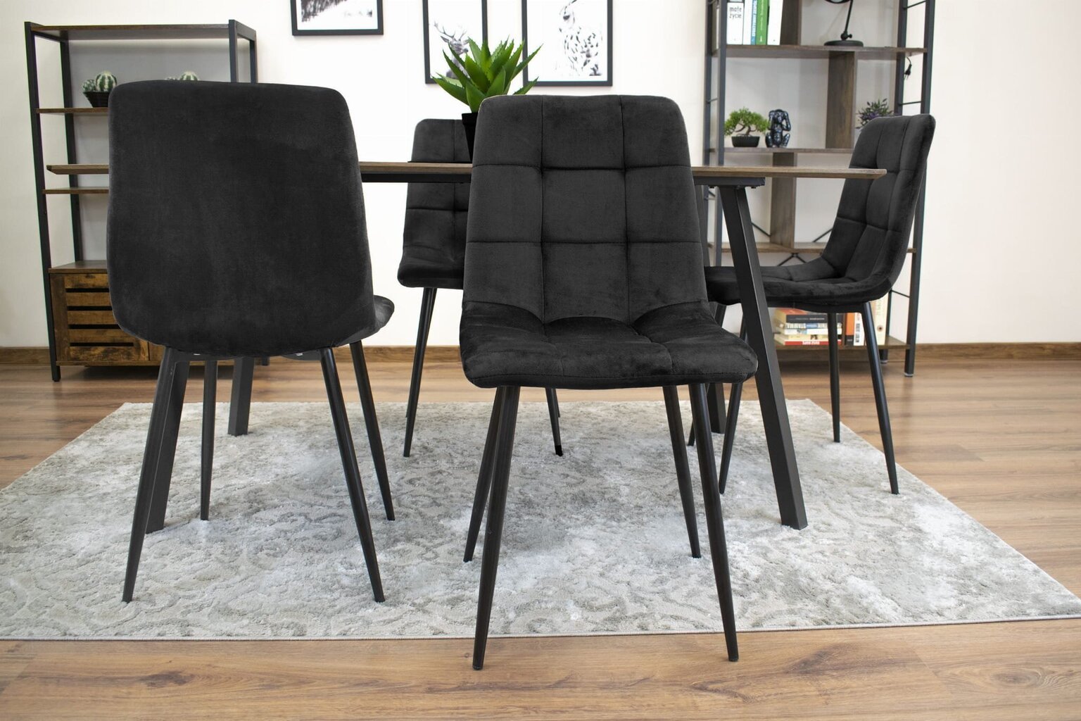 3 tuolin setti Kara, musta hinta ja tiedot | Ruokapöydän tuolit | hobbyhall.fi