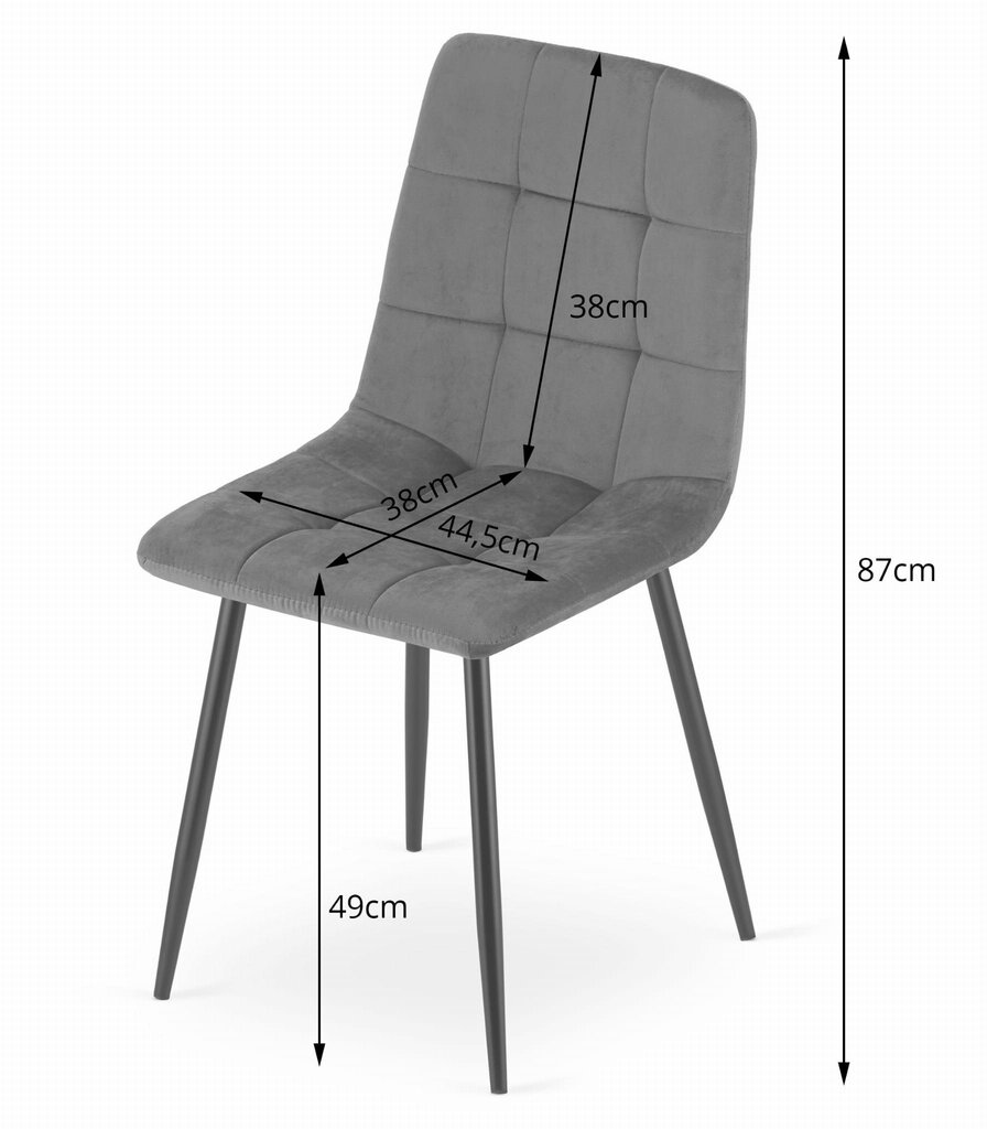 3 tuolin setti Kara, harmaa hinta ja tiedot | Ruokapöydän tuolit | hobbyhall.fi