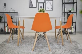 3 tuolin setti Osaka, oranssi/ruskea kaina ir informacija | Ruokapöydän tuolit | hobbyhall.fi