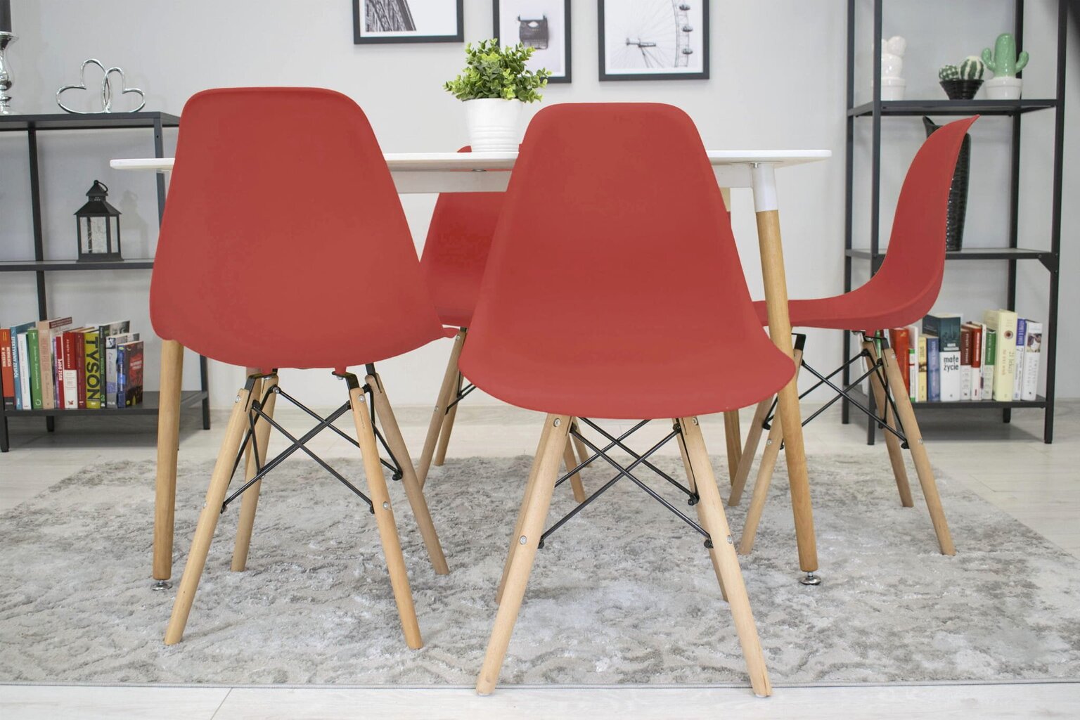 3 tuolin setti Osaka, punainen/ruskea hinta ja tiedot | Ruokapöydän tuolit | hobbyhall.fi