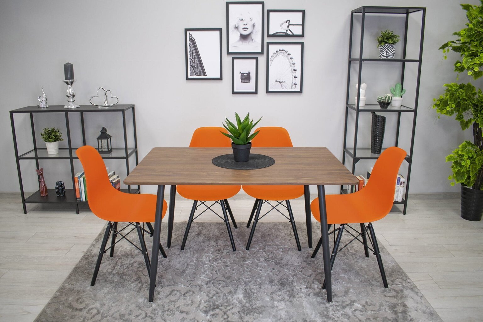3 tuolin setti Osaka, oranssi/musta hinta ja tiedot | Ruokapöydän tuolit | hobbyhall.fi