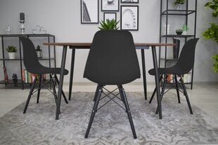 3 tuolin setti Osaka, musta kaina ir informacija | Ruokapöydän tuolit | hobbyhall.fi