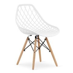 3 tuolin setti Sakai, valkoinen/ruskea hinta ja tiedot | Ruokapöydän tuolit | hobbyhall.fi