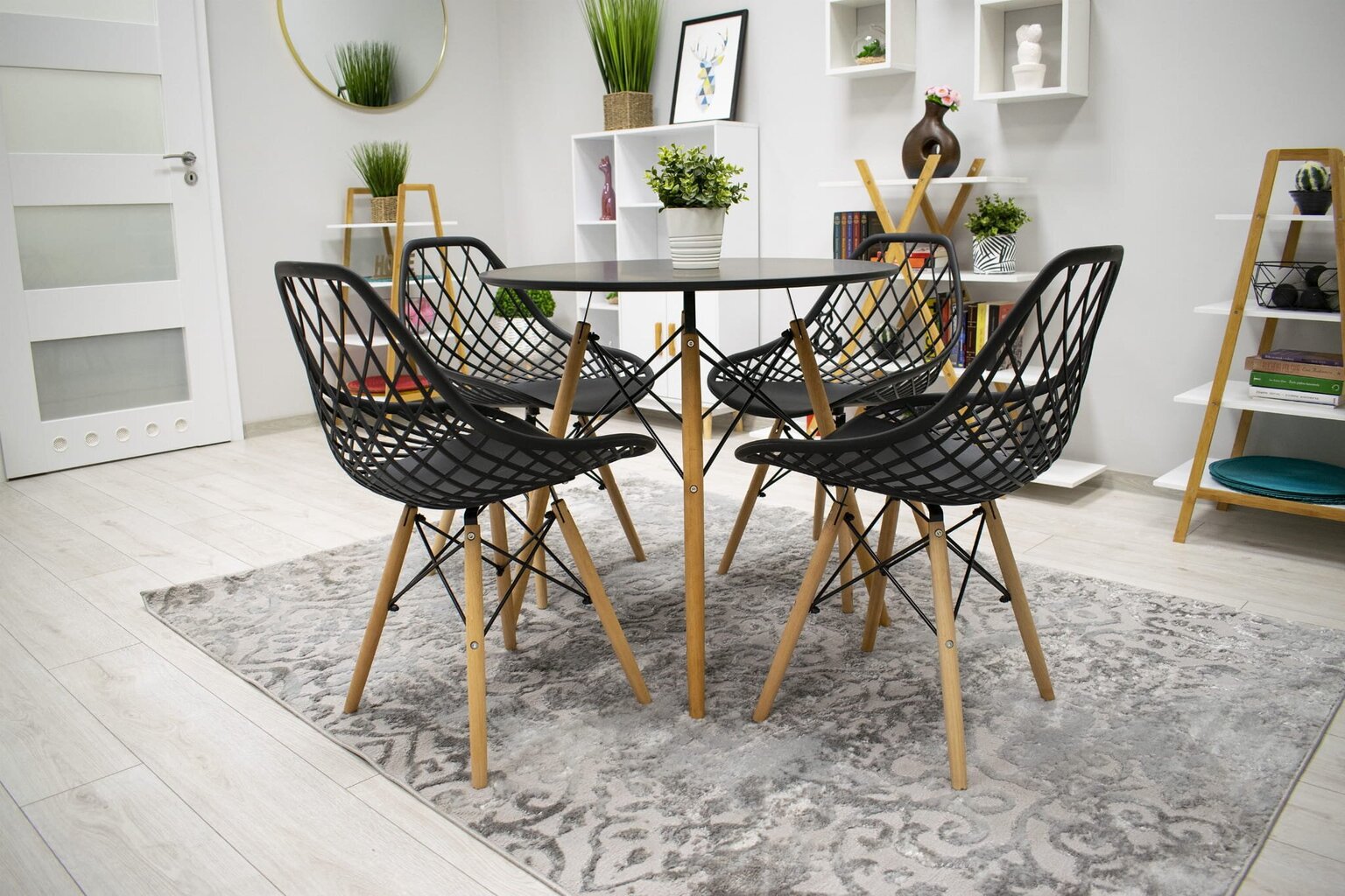 3 tuolin setti Sakai, musta/ruskea hinta ja tiedot | Ruokapöydän tuolit | hobbyhall.fi