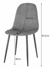 3 tuolin setti Como, harmaa kaina ir informacija | Ruokapöydän tuolit | hobbyhall.fi