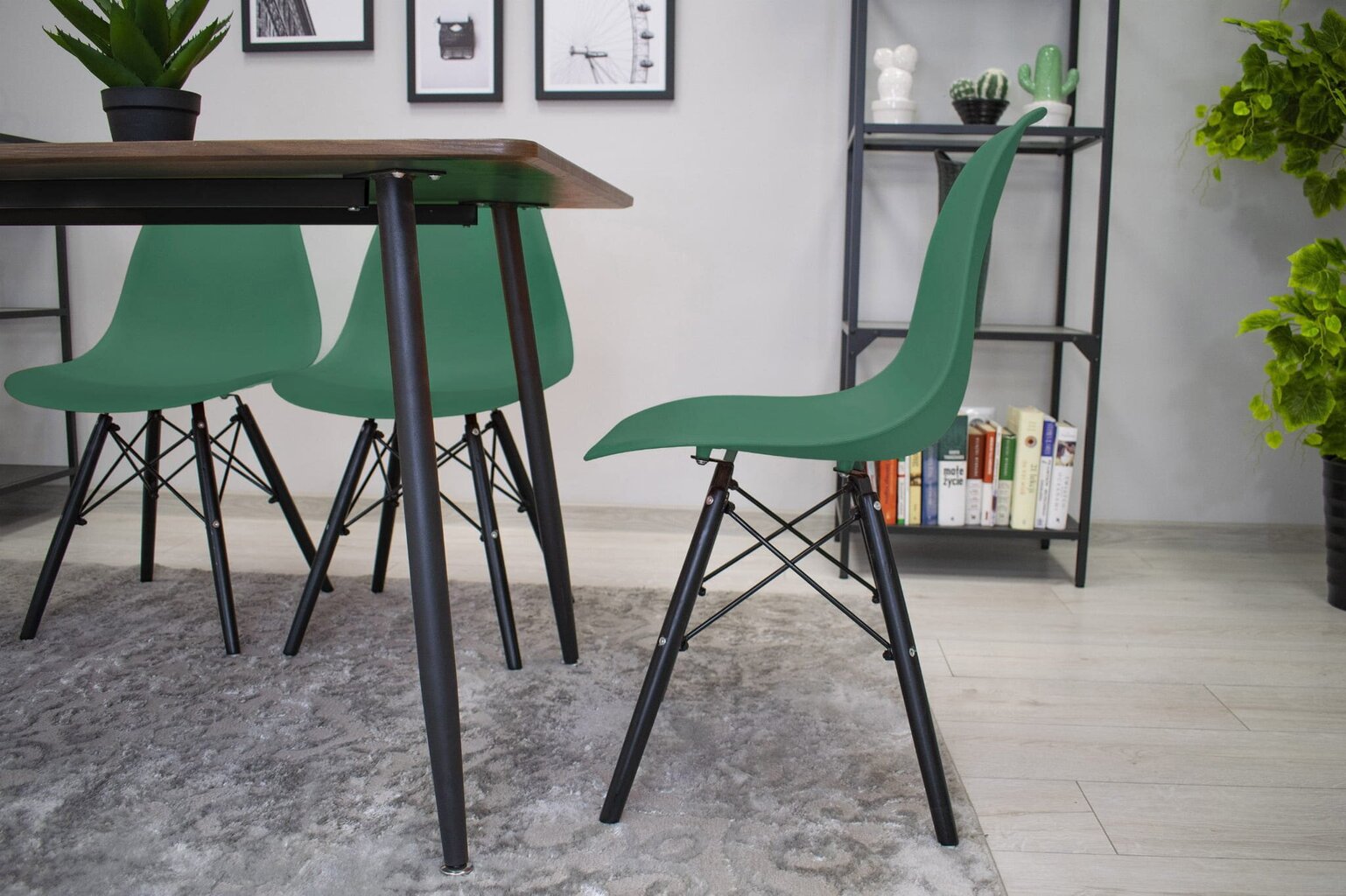 2 tuolin setti Osaka, vihreä/musta hinta ja tiedot | Ruokapöydän tuolit | hobbyhall.fi