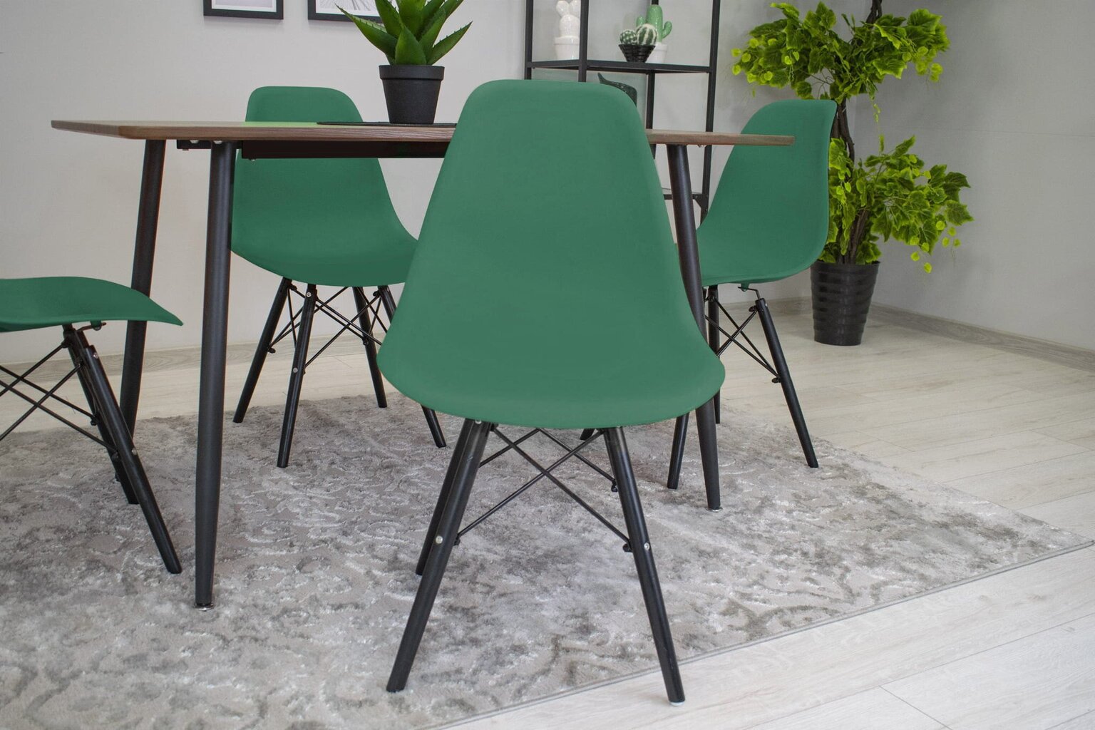 2 tuolin setti Osaka, vihreä/musta hinta ja tiedot | Ruokapöydän tuolit | hobbyhall.fi