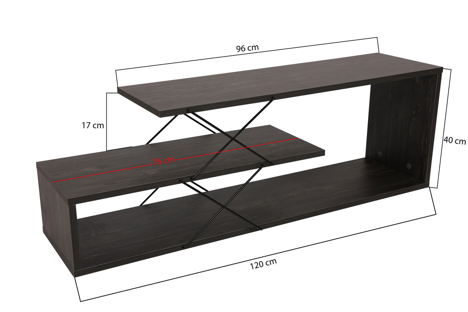 TV-teline Asir, 120x40x30cm, tummanruskea hinta ja tiedot | TV-tasot | hobbyhall.fi