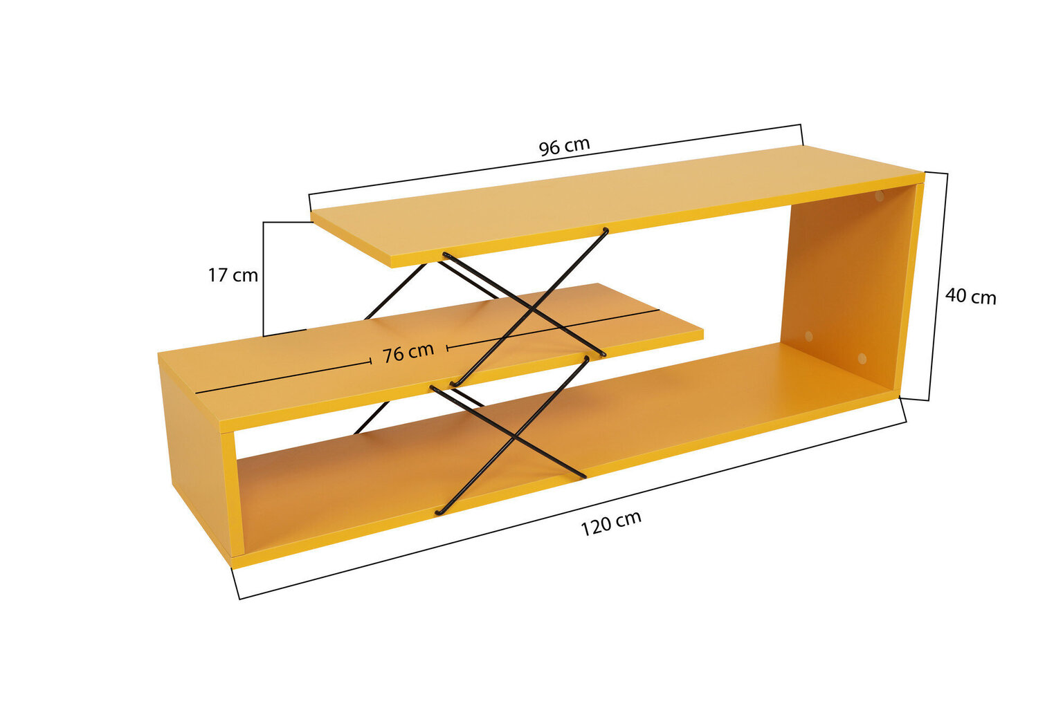 TV-teline Asir, 120x40x30cm, keltainen hinta ja tiedot | TV-tasot | hobbyhall.fi