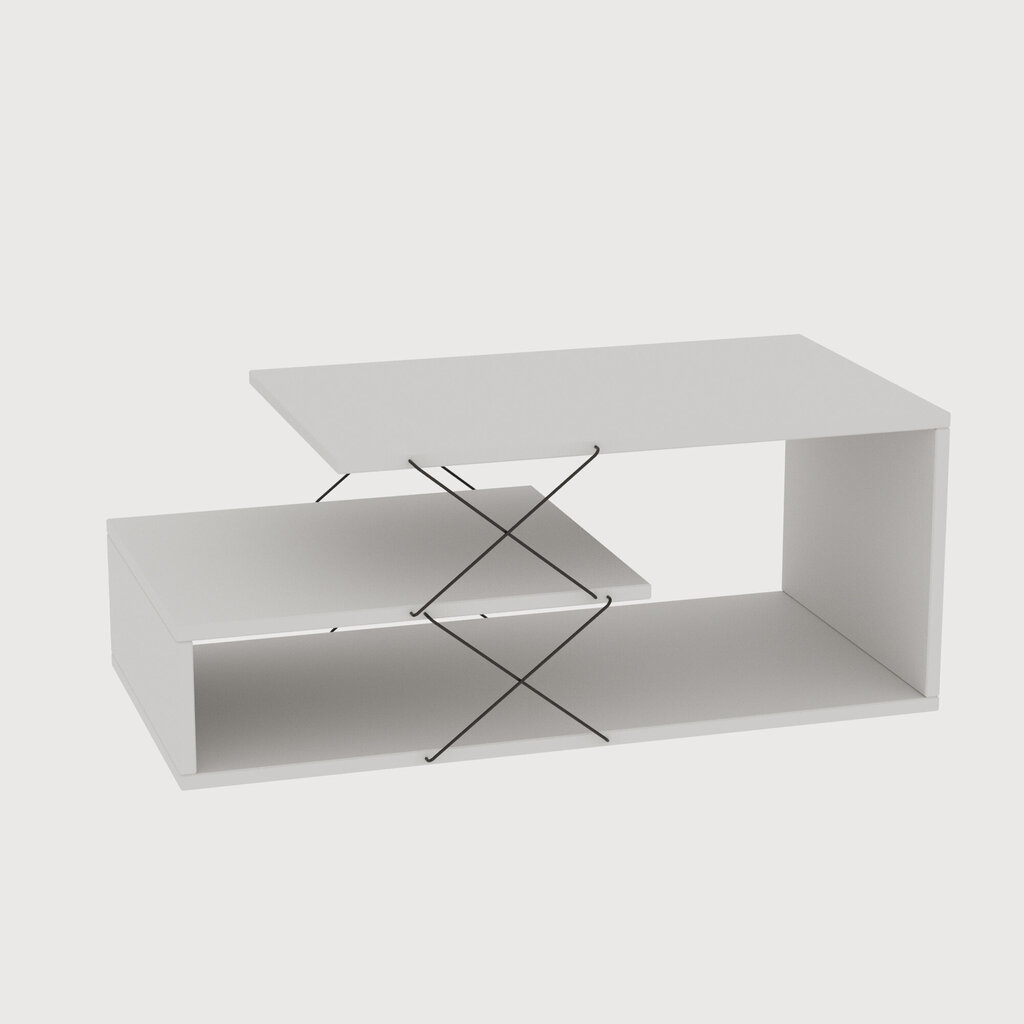 Sohvapöytä Asir, 100x40x50cm, valkoinen ja musta hinta ja tiedot | Sohvapöydät | hobbyhall.fi